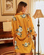 Ice Silk Floral Nightdress Robe Set