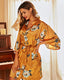 Ice Silk Floral Nightdress Robe Set