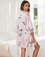 Ice Silk Floral Nightdress Robe Set