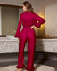 Striped Satin Wrap Pajama Set