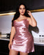 Plus Size Satin Cowl Neck Mini Nightdress