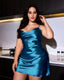 Plus Size Satin Cowl Neck Mini Nightdress