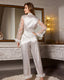Lace Trim Satin Pajama Set