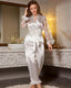 Lace Trim Satin Pajama Set