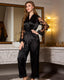 Lace Trim Satin Pajama Set