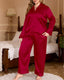 Plus Size Satin Button Down Pajama Set