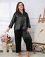 Plus Size Satin Button Down Pajama Set