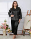 Plus Size Satin Button Down Pajama Set