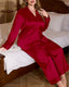 Plus Size Satin Button Down Pajama Set