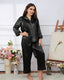 Plus Size Satin Button Down Pajama Set