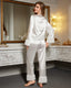Ruffle Trim Satin Pajama Set