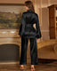 Elegant Solid Color Robe Pajama Set