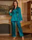 Elegant Solid Color Robe Pajama Set