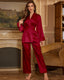 Elegant Solid Color Robe Pajama Set