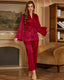 Elegant Solid Color Robe Pajama Set