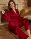 Elegant Solid Color Robe Pajama Set