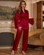 Elegant Solid Color Robe Pajama Set