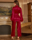Elegant Solid Color Robe Pajama Set