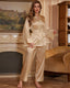 Elegant Solid Color Robe Pajama Set
