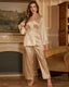 Elegant Solid Color Robe Pajama Set