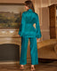 Elegant Solid Color Robe Pajama Set