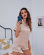 Satin Short Sleeve Pajama Set