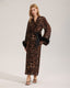 Leopard Print Long Sleeve Kimono Bathrobe