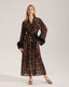 Leopard Print Long Sleeve Kimono Bathrobe
