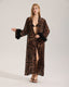Leopard Print Long Sleeve Kimono Bathrobe