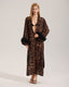 Leopard Print Long Sleeve Kimono Bathrobe