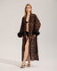 Leopard Print Long Sleeve Kimono Bathrobe