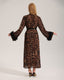 Leopard Print Long Sleeve Kimono Bathrobe