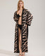 Zebra Print Chiffon Lace Robe