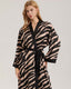 Zebra Print Chiffon Lace Robe