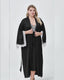 Black Faux Silk Pajama Set